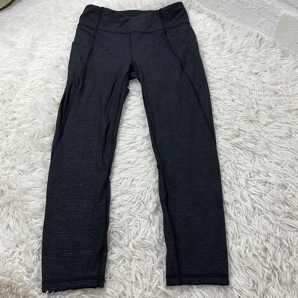 Lululemon Time To Sweat Crop 23" Code Emboss Black